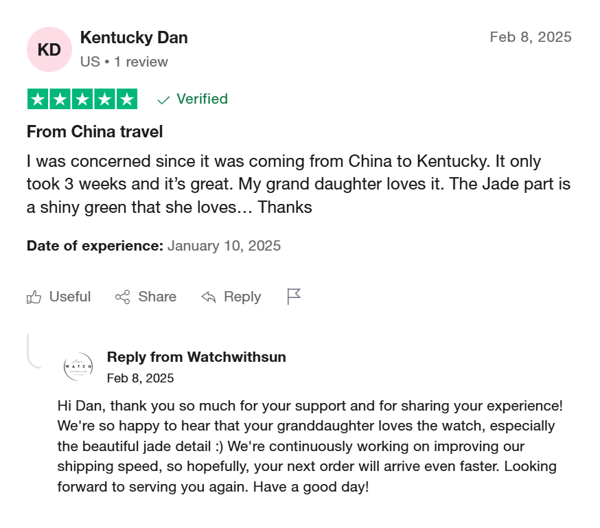 WatchwithSun customer reviews